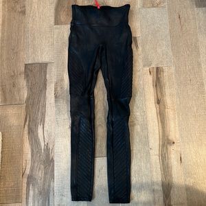 Spanx faux leather moto leggings